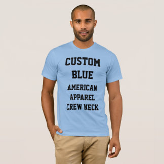 Op maat gemaakte heren BABY BLAUWE AMERICAN APPARE T-shirt