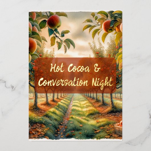 Op maat gemaakte herfst uitnodiging – Folie uitnod (Voorkant)