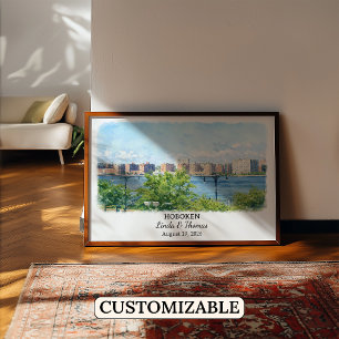 Op maat gemaakte Hoboken-muurkunst, New Jersey-pos Poster