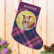 Op maat gemaakte hondenfoto tartan geruite patroon