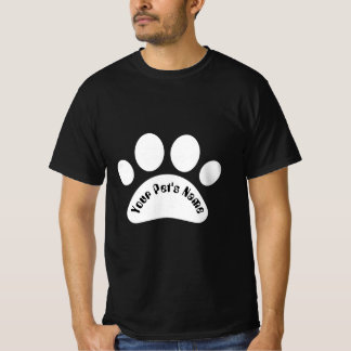 Op maat gemaakte hondenpootafdruk gepersonaliseerd t-shirt
