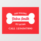 Op maat gemaakte hondenwandelservice en huisdierop raamsticker (Vel)