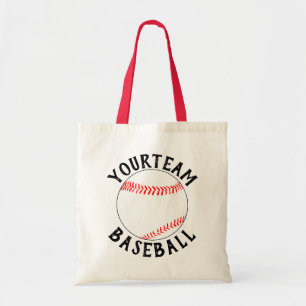 Op maat gemaakte honkbalmoeder/teamnaam sportartik tote bag