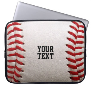 Op maat gemaakte honkbalsteken & leer sport graphi laptop sleeve