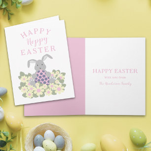 Op maat gemaakte Hoppy vrolijk Pasen Cute Bunny Bl Feestdagen Kaart