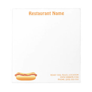 Op maat gemaakte hotdog-restaurant notitieblok