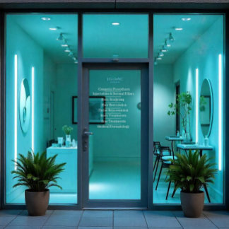 Op maat gemaakte huidverzorging cosmetische dienst raamsticker