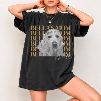 Op maat gemaakte huisdier foto en naam shirt op ma