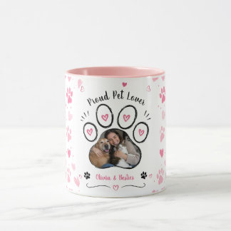 Op maat gemaakte huisdier foto & naam shirt hond | mok