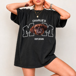 Op maat gemaakte huisdierfoto met gezicht en naam t-shirt