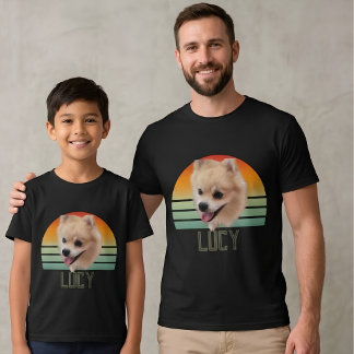 Op maat gemaakte huisdierfoto met naam hond Persoo T-shirt