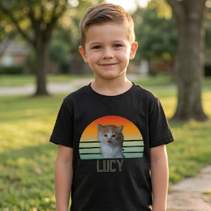 Op maat gemaakte huisdierfoto met naam Kat Persoon T-shirt