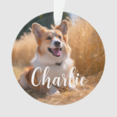 Op maat gemaakte huisdierfoto met naam ornament (voorkant)