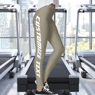 Op maat gemaakte huisdierfoto Schattige witte teks Leggings