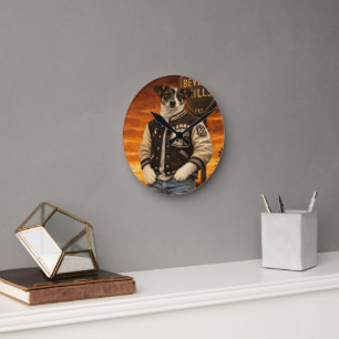 Op maat gemaakte huisdierkunst Acryl wandklok – 27 Ronde Klok