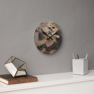 Op maat gemaakte huisdierkunst Acryl wandklok – 27 Ronde Klok