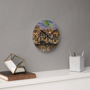 Op maat gemaakte huisdierkunst Acryl wandklok – 27 Ronde Klok