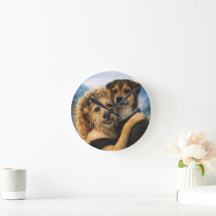 Op maat gemaakte huisdierkunst Acryl wandklok – 27 Ronde Klok