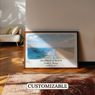 Op maat gemaakte Huntington Beach wanddecoratie, C Poster