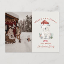 Op maat gemaakte ijsbeer watercolor Kerst foto cad