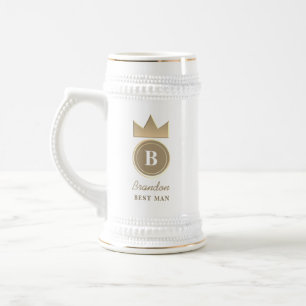 Op maat gemaakte initiële bruidsjonker geschenk bierpul