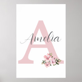 Op maat gemaakte initiële naamprint gepersonalisee poster