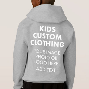 Op maat gemaakte jongenspulloverhoodie - GRIJS