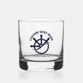 Op maat gemaakte kapitein boot nautisch cadeau whisky glas