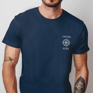 Op maat gemaakte kapiteinsschoen met nautisch komp t-shirt