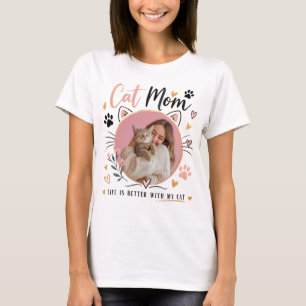 Op maat gemaakte kat-moeder T-shirt met foto