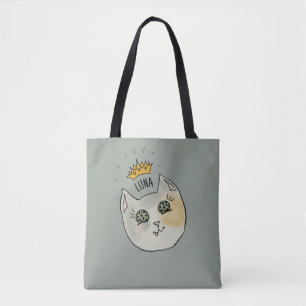 Op maat gemaakte kattennaamkunst - Chubby witte ka Draagtas
