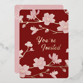 Op maat gemaakte kerst- en nieuwjaarskaart met blo folie uitnodiging