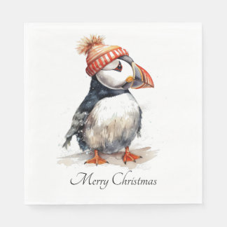 Op maat gemaakte kerst-papegaaiduiker oranje pompo servet