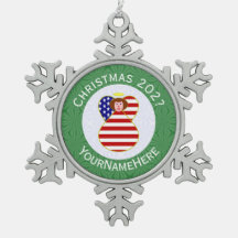 Op maat gemaakte kerst vlag van de USA engel met r