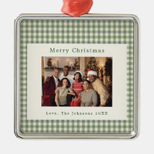 Op maat gemaakte kerstboomornament met familiefoto