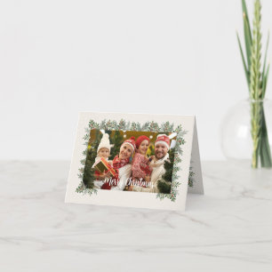 Op maat gemaakte kerstkaart met familiefoto 1 bedankkaart