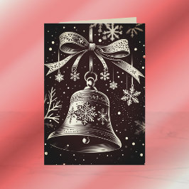 Op maat gemaakte kerstklok-kerstkaart feestdagen kaart