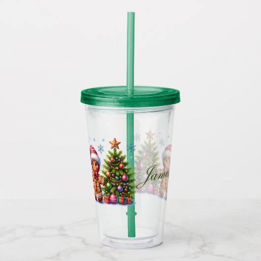 Op maat gemaakte kerstkoekjes acryl drinkbeker (Voorkant)