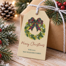 Op maat gemaakte kerstkrans met tartan lint en fam