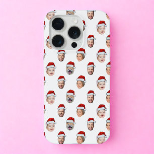 Op maat gemaakte kerstman hoed gezichten familie 4 iPhone 15 pro hoesje