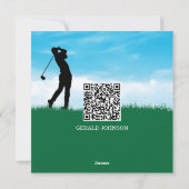 Op maat gemaakte Kerstmonogram ontwerp voor golfer Feestdagenkaart (Achterkant)