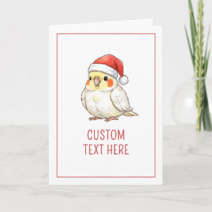 Op maat gemaakte kerstvalk met kerstmuts kaart