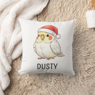 Op maat gemaakte kerstvalk met kerstmuts kussen