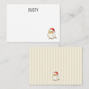 Op maat gemaakte kerstvalk met kerstmuts notitiekaartje