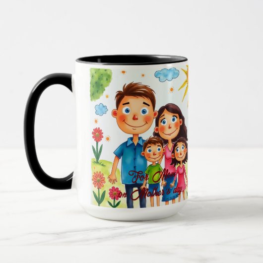 Op maat gemaakte kinderkunst  Persoonlijk cadeau o Mok (Links)