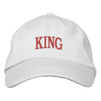 Op maat gemaakte KING-tekst gedrukt in witte kleur