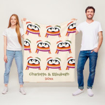 Op maat gemaakte knuffelende lesbische pinguïns Ke