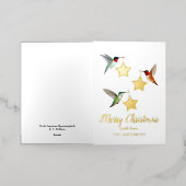 Op maat gemaakte Kolibrie Kerst Folie Feestdagenkaart (Buiten Laag)