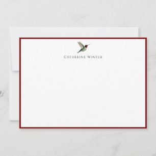 Op maat gemaakte kolibriebriefkaart notitiekaartje