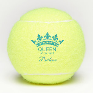 Op maat gemaakte koningin van het veld turquoise tennisballen